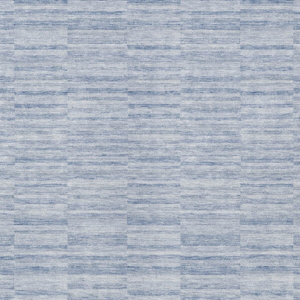 10' X 14' Sky Blue And Denim Blue Striped Washable Indoor Outdoor Area Rug