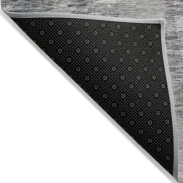 9' X 12' Taupe Gray And Silver Abstract Washable Indoor Outdoor Area Rug