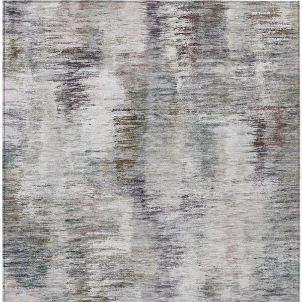 9' X 12' Taupe Gray And Silver Abstract Washable Indoor Outdoor Area Rug