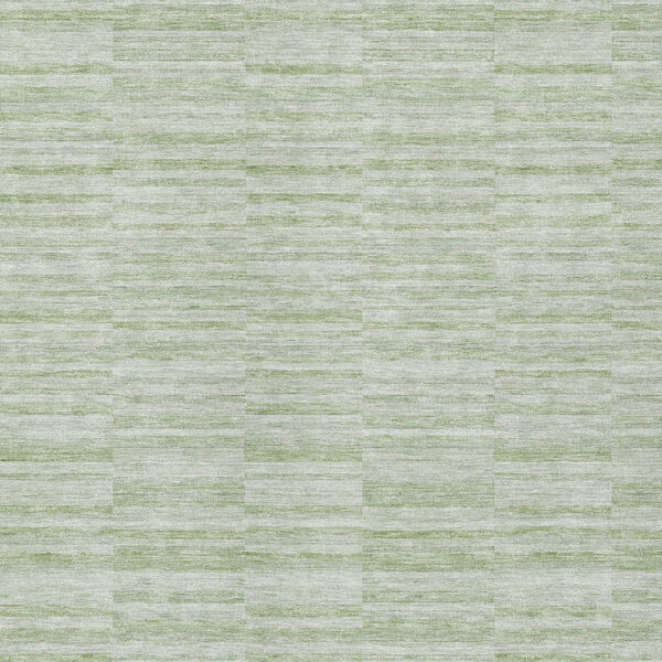 10' X 14' Sage And Green Striped Washable Indoor Outdoor Area Rug