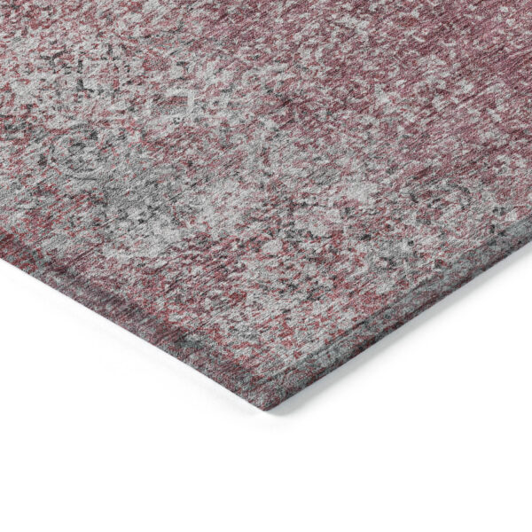 8' X 10' Merlot Silver And Gray Oriental Washable Indoor Outdoor Area Rug