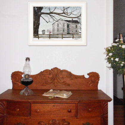 A Little Snow House 2 White Framed Print Wall Art