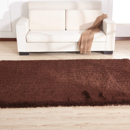 8' x 11' Brown Shag Hand Tufted Area Rug