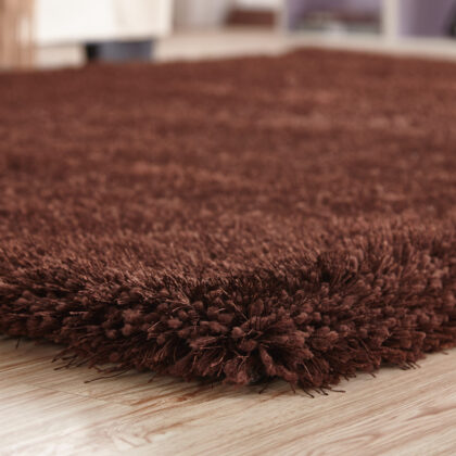 8' x 11' Brown Shag Hand Tufted Area Rug