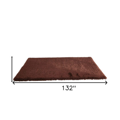 8' x 11' Brown Shag Hand Tufted Area Rug