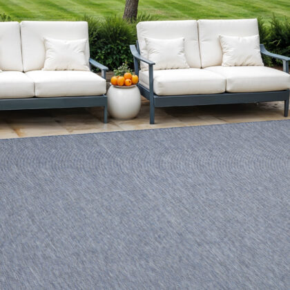 9' X 12' Navy Blue Indoor Outdoor Area Rug