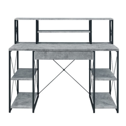 47" Gray and Black Computer Desk