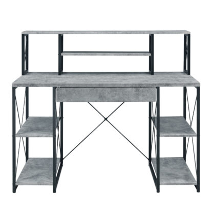 47" Gray and Black Computer Desk