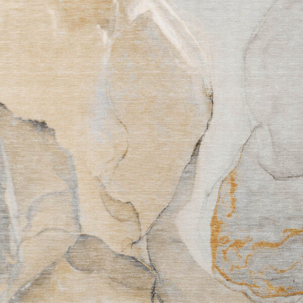 3' X 5' Beige Abstract Washable Non Skid Indoor Outdoor Area Rug
