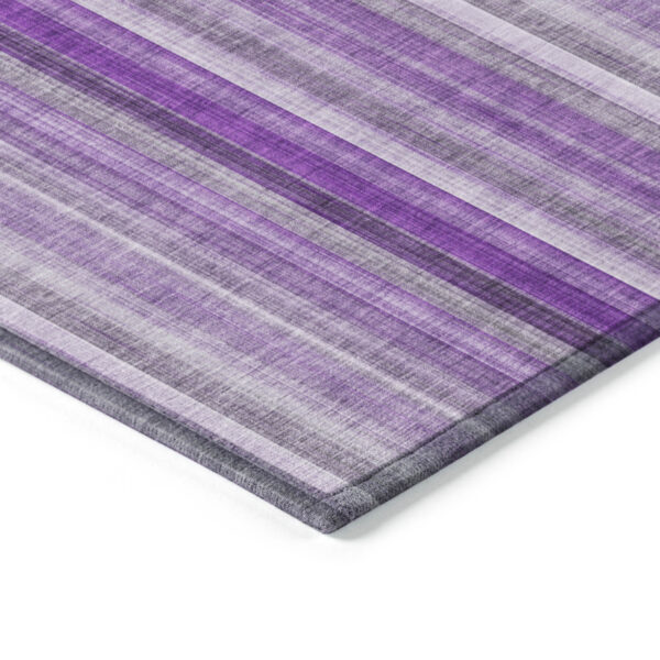 10' X 14' Purple Striped Washable Non Skid Indoor Outdoor Area Rug
