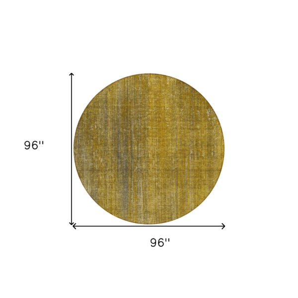 8' Round Chocolate Round Striped Washable Non Skid Indoor Outdoor Area Rug