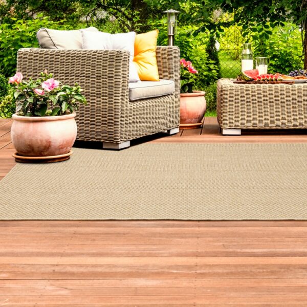 5' x 8' Beige Indoor Outdoor Area Rug