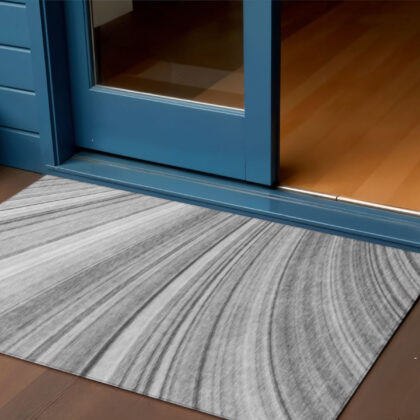 3' X 5' Gray Silver And Ivory Abstract Washable Indoor Outdoor Area Rug