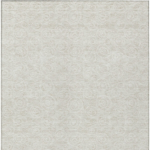 5' X 8' Ivory And Beige Geometric Washable Indoor Outdoor Area Rug