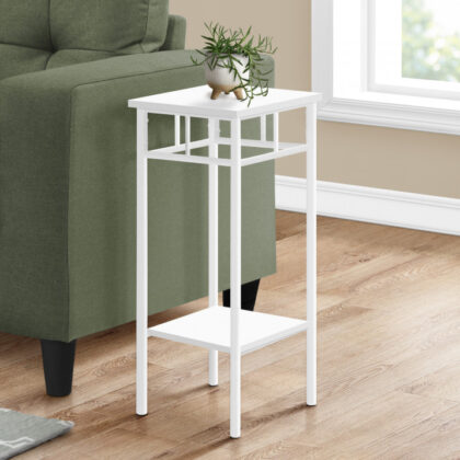 28" White End Table With Shelf