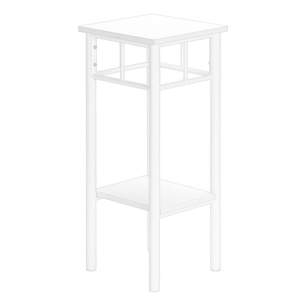 28" White End Table With Shelf