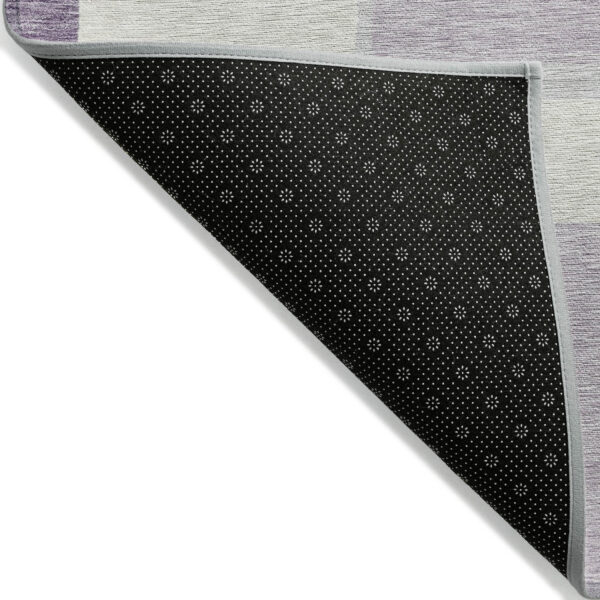 3' X 5' Lavender Purple And Ivory Abstract Washable Indoor Outdoor Area Rug