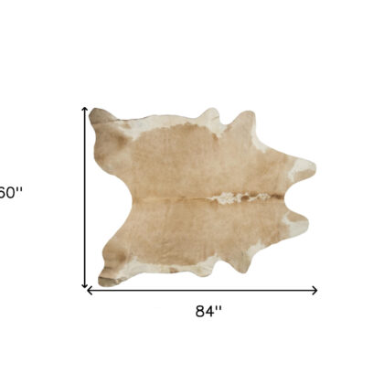5' x 7' Brown and White Cowhide Hand Knotted Area Rug