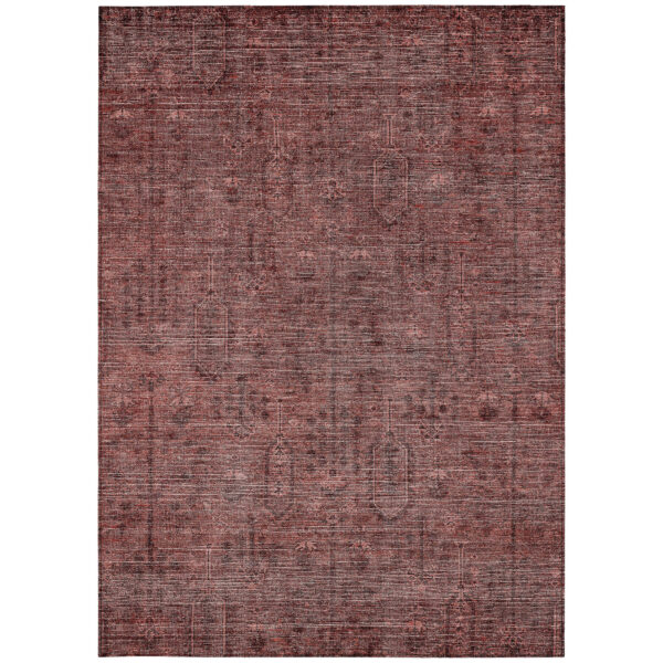 3' X 5' Orange And Copper Southwestern Washable Indoor Outdoor Area Rug