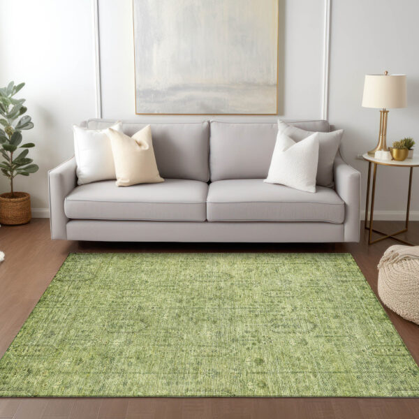 3' X 5' Sage And Artichoke Green Southwestern Washable Indoor Outdoor Area Rug