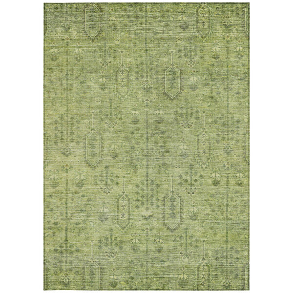 3' X 5' Sage And Artichoke Green Southwestern Washable Indoor Outdoor Area Rug