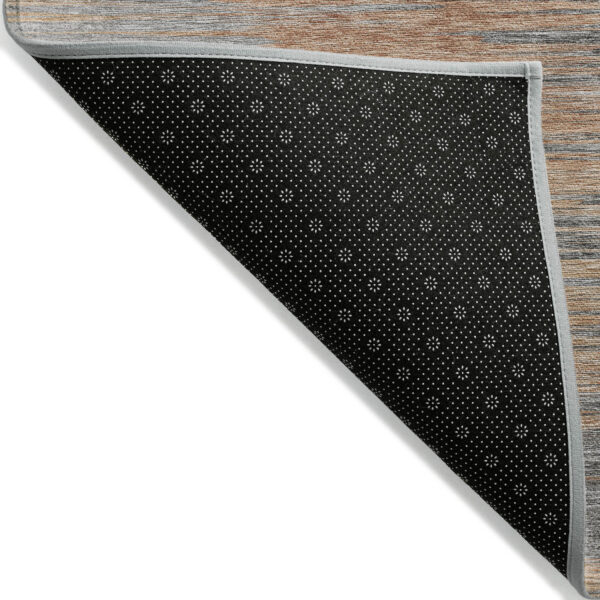 10' X 14' Salmon Gray And Charcoal Abstract Washable Indoor Outdoor Area Rug