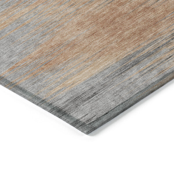 10' X 14' Salmon Gray And Charcoal Abstract Washable Indoor Outdoor Area Rug