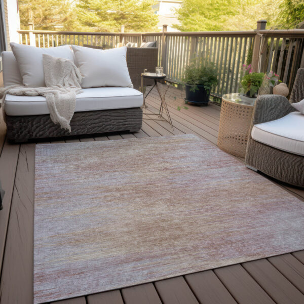 10' X 14' Merlot And Beige Abstract Washable Indoor Outdoor Area Rug