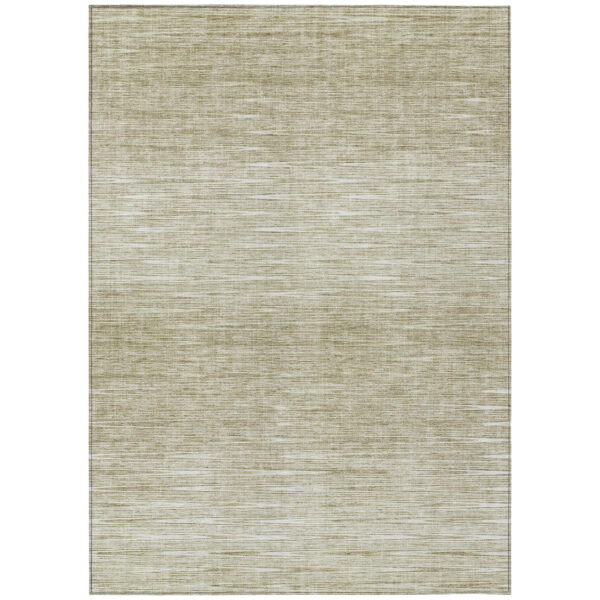 8' X 10' Khaki And Beige Abstract Washable Indoor Outdoor Area Rug