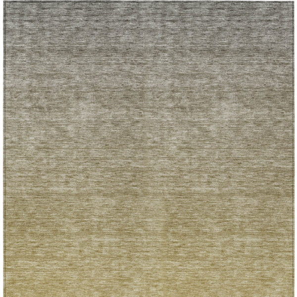10' X 14' Gold Beige And Taupe Ombre Washable Indoor Outdoor Area Rug