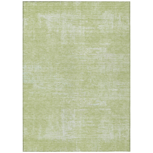3' X 5' Sage Artichoke Green And Mint Green Abstract Washable Indoor Outdoor Area Rug