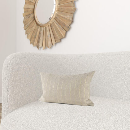 Beige And Gold Striped Lumbar Pillow Cover