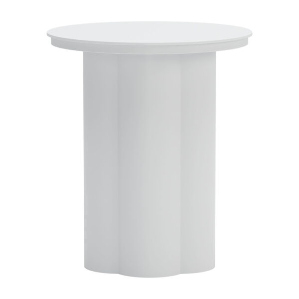 19" White Aluminum Round Pedestal End Table