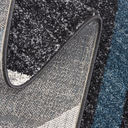 7’ X 9’ Distressed Black And Gray Abstract Area Rug
