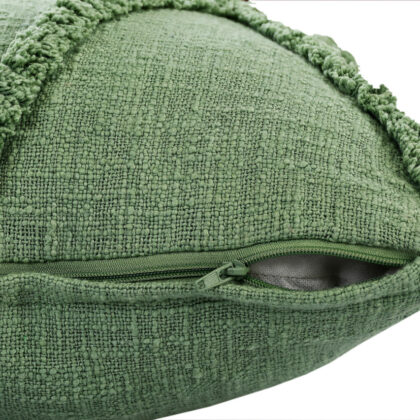 20" X 20" Forest Green Diamond Cotton Zippered Pillow