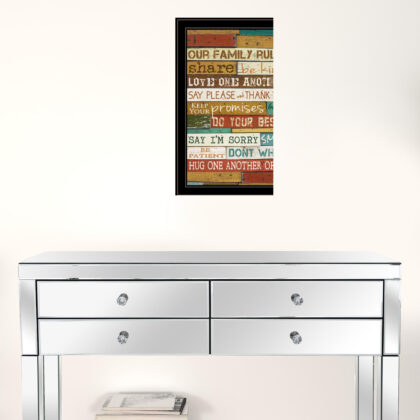 Our Family Rules 7 Black Framed Print Wall Art