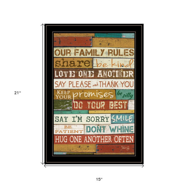 Our Family Rules 7 Black Framed Print Wall Art
