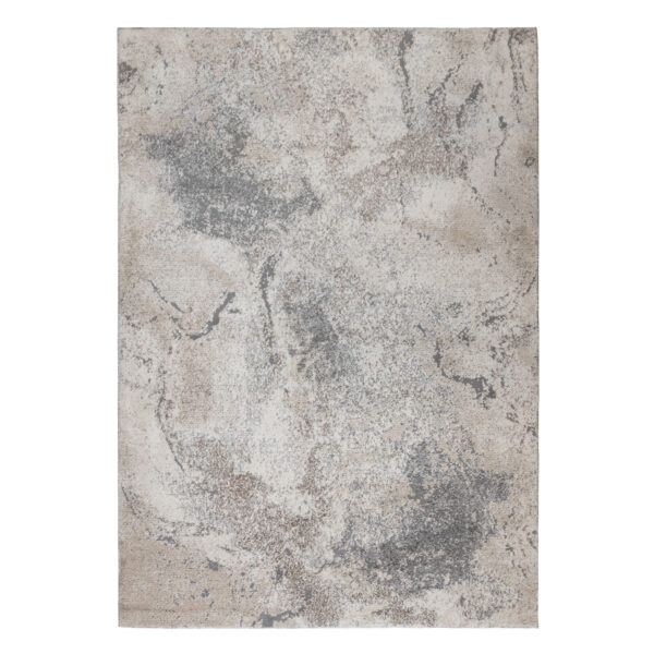 9' x 12' Gray and Beige Abstract Power Loom Area Rug