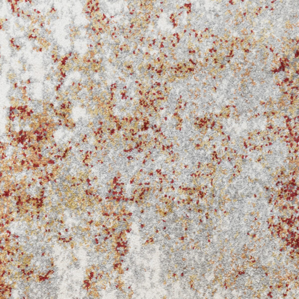 9' x 12' Gray and Red Abstract Power Loom Area Rug
