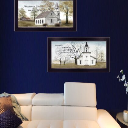 Set Of Two Amazing Grace 1 Black Framed Print Wall Art