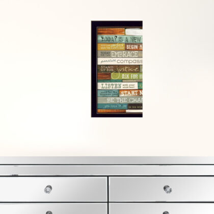 Today Is A New Day 1 Black Framed Print Wall Art