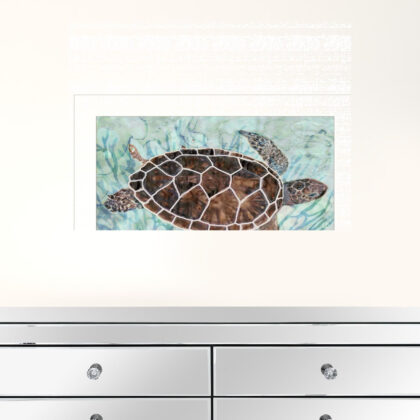Sea Turtles Collage 1 [1] White Framed Print Wall Art