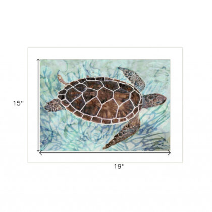 Sea Turtles Collage 1 [1] White Framed Print Wall Art