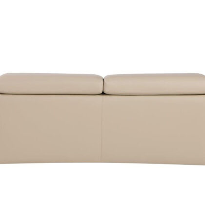 89" Beige And Silver Leather Sofa