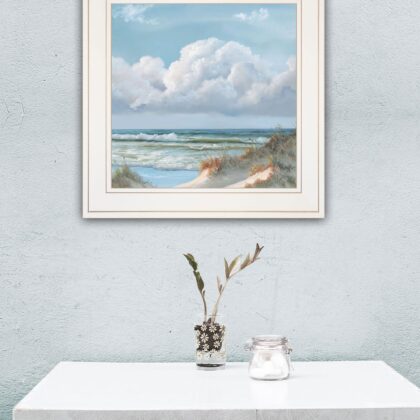Beautiful Day Triptych III White Framed Print Wall Art