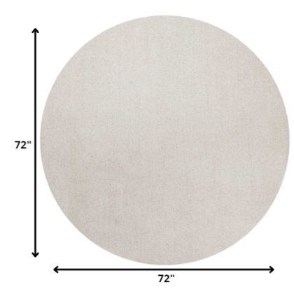 6' Ivory Round Indoor Shag Rug