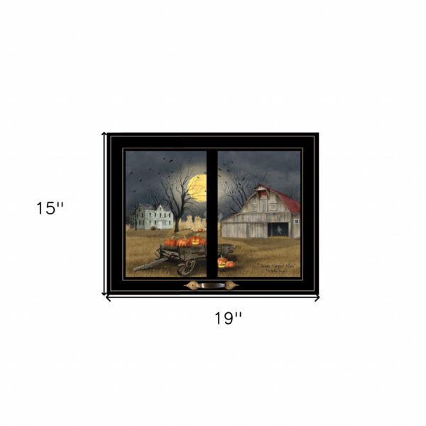 Spooky Harvest Moon 7 Black Framed Print Wall Art