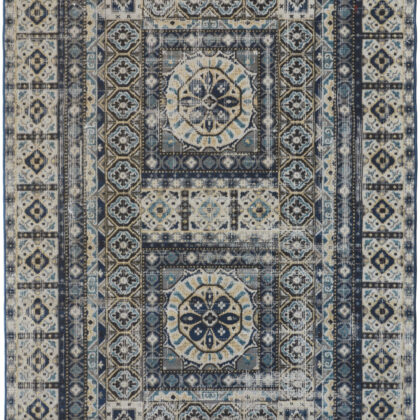 13' X 15' Abstract Power Loom Distressed Area Rug