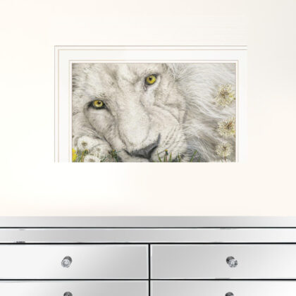 Dandy Lion 2 White Framed Print Wall Art