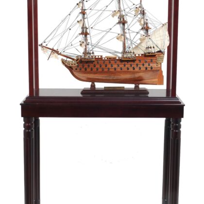 50" Wood Brown HMS Victory Hand Painted Boat with Case